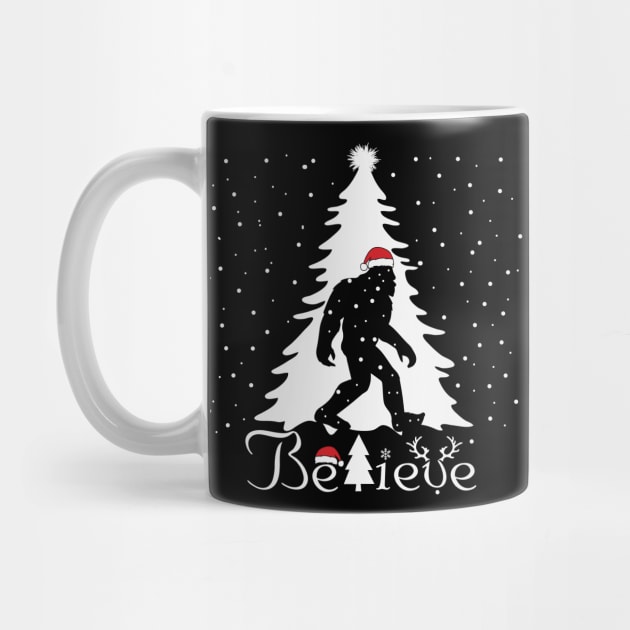 Believe Bigfoot Santa Claus Bigfoot Sasquatch Christmas Gift by BadDesignCo